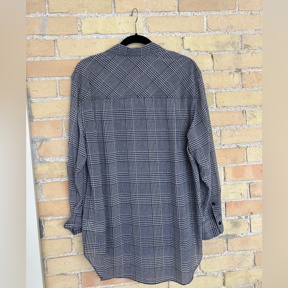 NWT MICHAEL by Michael Kors Black Checked Blouse - Picture 3 of 3
